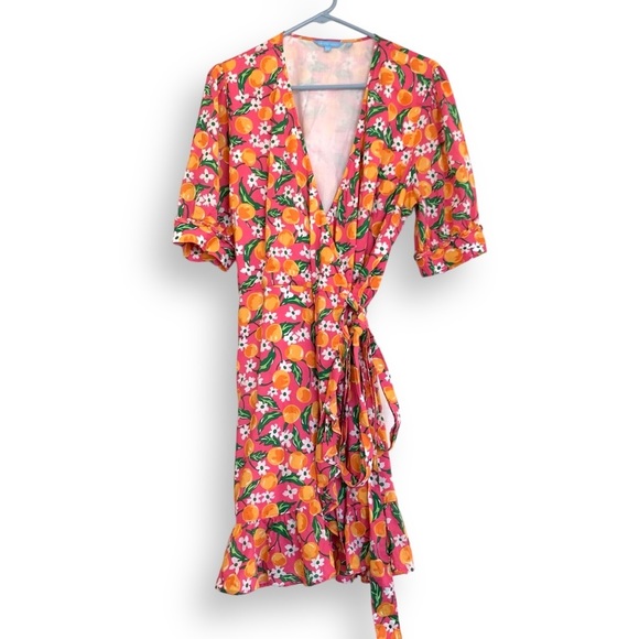 Draper James Wrap Dress Orange Blossom - Picture 2 of 16
